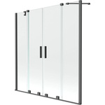 Mexen Velar Duo двукрила плъзгаща се вана параван 140 x 150 cm, прозрачен, gun metal - 896-140-000-02-95 (896-140-000-02-95)