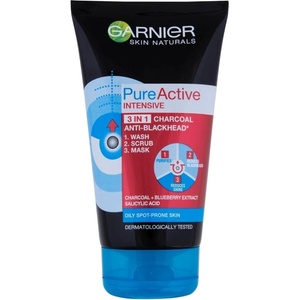 Garnier Pure Active Intensive Почистващ гел 3 в 1 против черни точки 150 ml