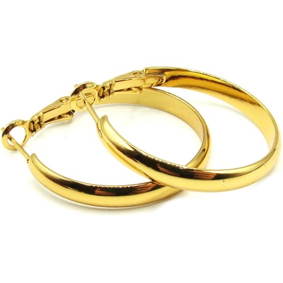 OceloveSperky1 Náušnice KRUHY GOLD 30 mm z Chirurgické oceli NS260177