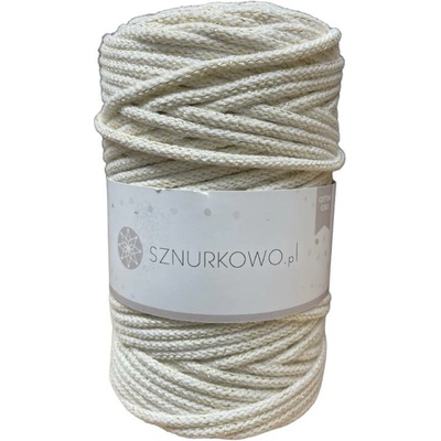 Sznurkowo příze na háčkování - 3SZ47 - 3mm Bílá se zlatou nitkou