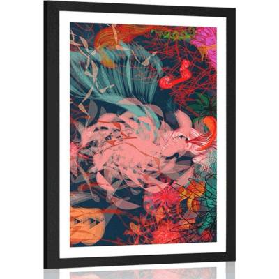 Plakát s paspartou abstraktní květiny - 20x30 no frame