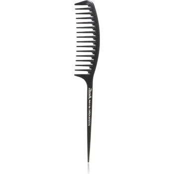 Janeke Carbon Fibre Fashion Comb with a long tail and wavy frame гребен за коса 21, 5 x 3 cm