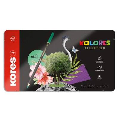KORES pastelky Kolores Selection nelámavé v plechovém boxu , sada 72 ks
