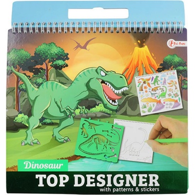 Blok so šablónami s nálepkami dinosaurus 26x29cm