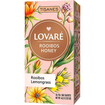Lovaré Čaj Rooibos Honey 24 sáčků