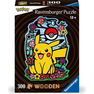 Ravensburger Дървен пъзел Ravensburger от 300 части - Pokemon: Пикачу (12000761)