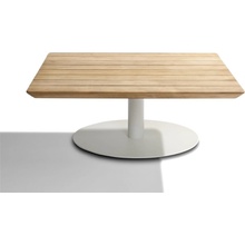 Tribu T-Table čtvercový 90x90x35 cm rám lakovaná nerez white deska glazovaný lávový kámen wenge