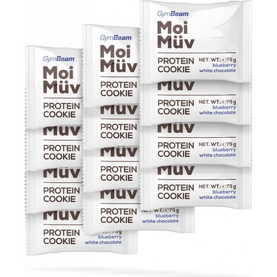 GymBeam MoiMüv Protein Cookie čučoriedka biela čokoláda 12 x 75 g