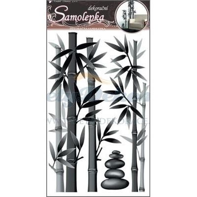 Samolepící dekorace na zeď (60x32cm) Room Decor bambus šedý 10015