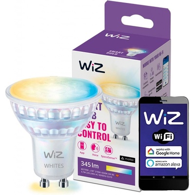 WiZ LED skleněná žárovka GU10 PAR16 4,7W 345lm 2700-6500K IP20, stmívatelná