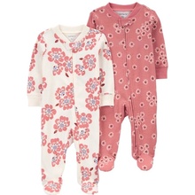 CARTER'S Overal na zips Sleep&Play Pink Ivory Floral dievča 2ks