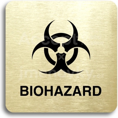 ACCEPT Piktogram biohazard II - zlatá tabulka - černý tisk bez rámečku