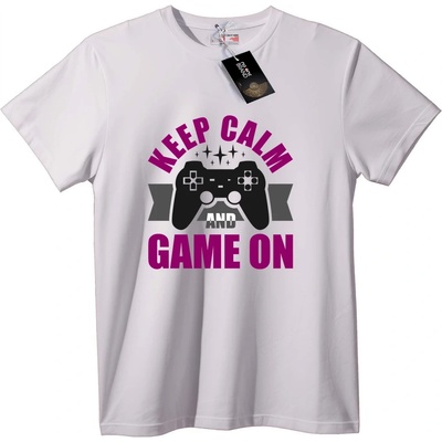 NOONEBRAND Тениска Запази Спокойствие и Играй - 7XL, White