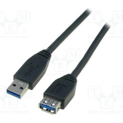 Digitus AK-300203-030-S USB 3.0, USB A zásuvka, USB A vidlice, niklovaný, 3m, černý