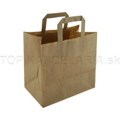 Harmanec Papierová taška s plochou rúčkou 26x17x25cm Hnedá
