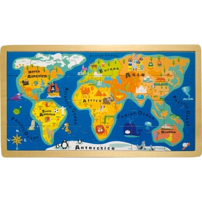 Small Foot vkladacie puzzle veľká mapa sveta