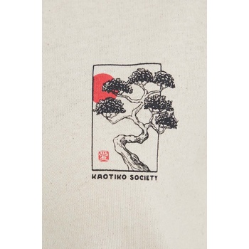 Kaotiko Памучна тениска Kaotiko в бежово с принт (AL040.01S.G002)