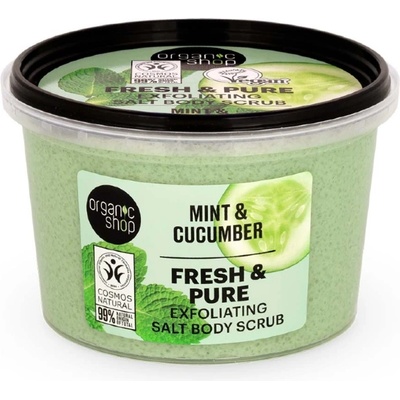 Organic Shop Fresh & Pure Mint & Cucumber Exfoliating Salt Body Scrub 250 ml