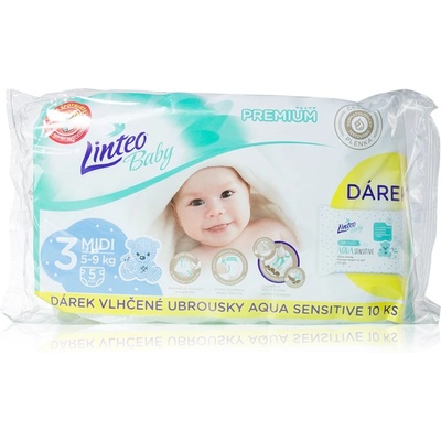 Linteo Baby Premium Midi еднократни пелени 5-9kg 5 бр
