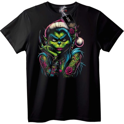 NOONEBRAND Тениска Grinch Дядо Коледа Татуировка - 2XL, Black