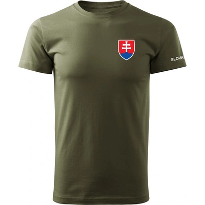 Dragowa krátke tričko malý farebný slovenský znak olivové