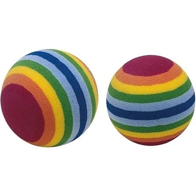 Ferplast Rainbow ball - Забавна играчка за котки, шарени гумени топки, 2 броя х 3.5 см