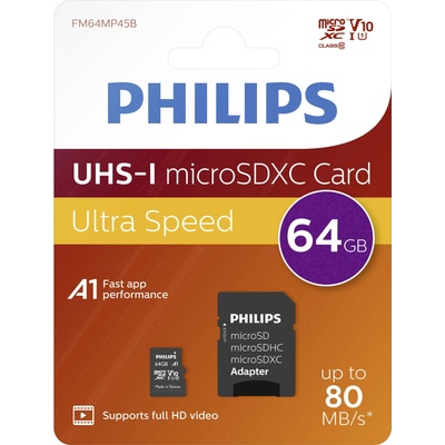 Philips microSDXC 64GB C10/UHS-I (FM64MP45B/10)