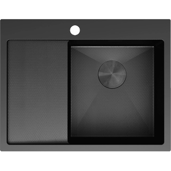 Mexen Exar стоманена кухненска мивка с 1 отделение и капковник, дясна, 620 x 480 (6432621005P-70HC)