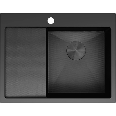 Mexen Exar стоманена кухненска мивка с 1 отделение и капковник, дясна, 620 x 480 (6432621005P-70HC)