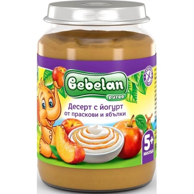 Bebelan Плодов десерт Bebelan Ovko - Праскови и ябълки с йогурт, 190 g (18679)