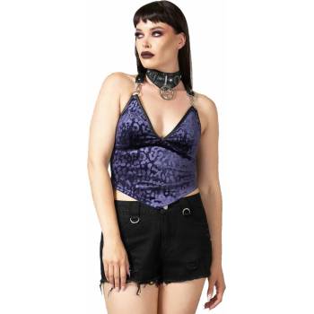 KILLSTAR дамски потник (топ) KILLSTAR - Alley Cat Halter - Plum - KSRA006412