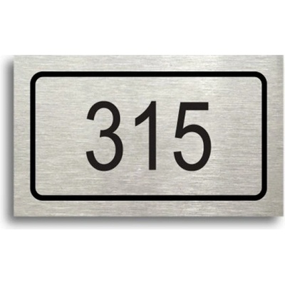 ACCEPT Číslo na dveře - typ 05 (50x30mm) - stříbrná tabulka - černý tisk