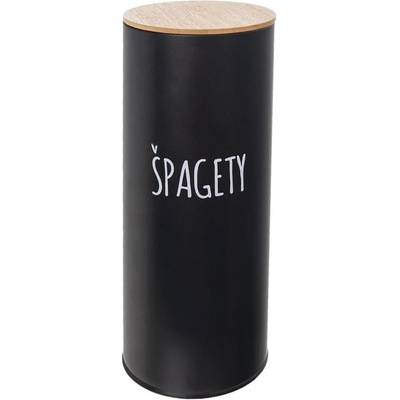 Orion Dóza plech/bambus čierna na špagety 11cm