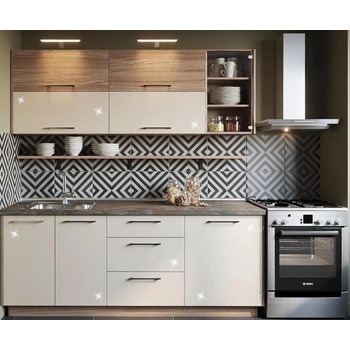 Кухня Domino Havana L204 дъб хавана и кашмир супер гланц