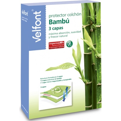 Velfont bambus jersey nepropustné prostěradlo 3 vrstvé 140x200