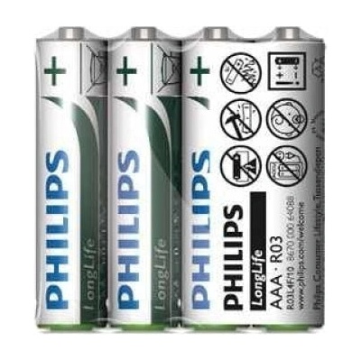 Philips Longlife батерия R03 AAA E 4бр (R03L4F/10)