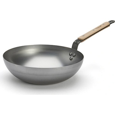 de Buyer WOK pánev , 5717.28 WOK, MINERAL B BOIS, 28 cm, dřevěná rukojeť, zaoblená