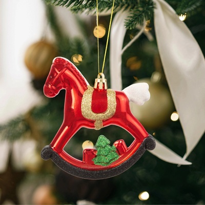 Family Třpytivá vánoční ozdoba houpací koník