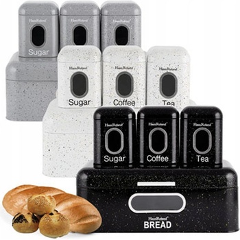Haus roland Xj-03612-4pc/hr421-1 Комплект кутия за хляб с кутии /чай, кафе, захар/ с цвят на случаен принцип (1225010003)