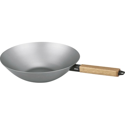 Beka Cookware BEKA 13970314, Kulatý, Wok / Stir-fry pánev, Nerezová ocel, Dřevo, Uhlíková ocel, Dřevo, Keramický, Plyn, Halogen, Indukční, Dřevo