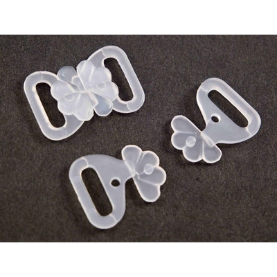 Podprsenkové zapínanie - transparentná kvietka - prievlak 1,4 cm