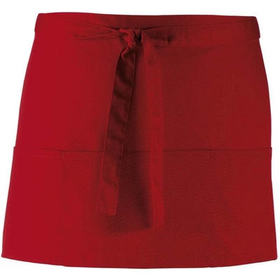 Premier PR155 Krátka zástera do pása s vreckom Colours červená burgundy