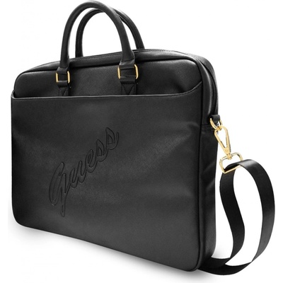 Guess GUCB15PUSASBK PU Saffiano Vintage Script Computer Bag 15/16" Black