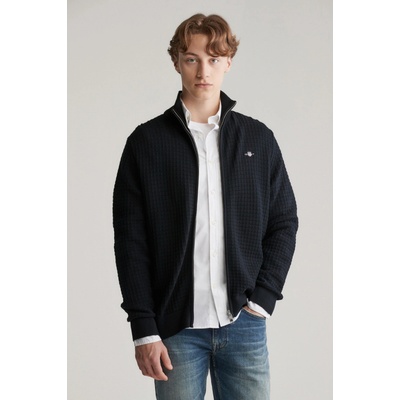 Gant Cotton Textured Zip Cardigan Black – Zbozi.Blesk.cz