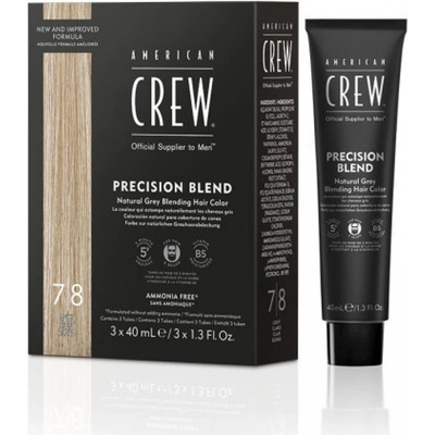 American Crew Classic farba na vlasy pre šedivé vlasy 7-8 Light (Precision Blend) 3 x 40 ml