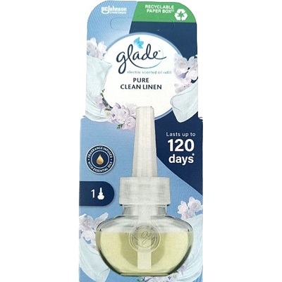 Glade Electric Scented Oil Pure Clean Linen - Vůně čistého prádla tekutá náplň do elektrického osvěžovače vzduchu 20 ml