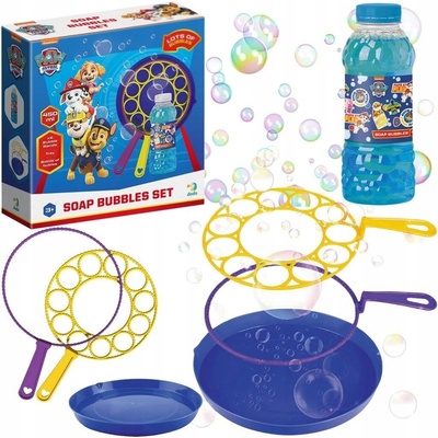Bublifuk Tlapková patrola Paw Patrol sada na tvorbu bublín a náplň 0,45L v krabici 23x23x7,5cm