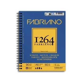 Fedrigoni 1264 Sketch 90 g A5 60 листа спирала за рисуване и скициране 19100634 (19100634)