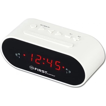 First Austria Радиочасовник First FA-2406-5, червена индикация, черен/бял (FA-2406-5)