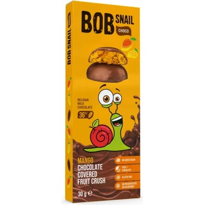 Eco Snack Bob Snail Choco bez přidaného cukru mango 30 g